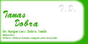 tamas dobra business card